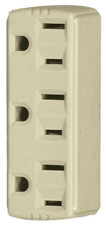 Ace Grounded Triple Outlet Adapter Ivory 15 amps 125 volts 1 pk