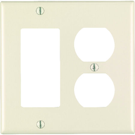 Leviton Almond 2 gang Thermoset Plastic Duplex/GFCI/Rocker Wall Plate 1 pk
