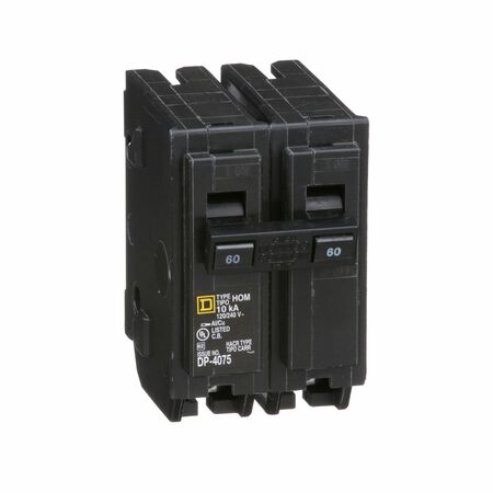 Square D HomeLine 60 amps Plug In 2-Pole Circuit Breaker