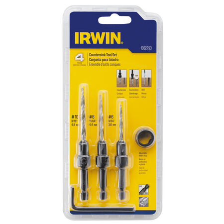 Irwin #6, #8 and #10 High Speed Steel Countersink 4 pc