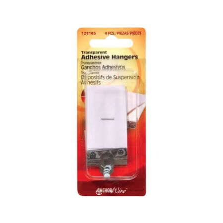 HILLMAN Transparent Adhesive Hangers 1-1/2 lb. 4 Pack