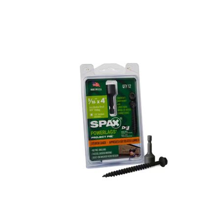 SPAX PowerLags 5/16 in. x 4 in. L Washer High Corrosion Resistant Carbon Steel Lag Screw 12 Pack