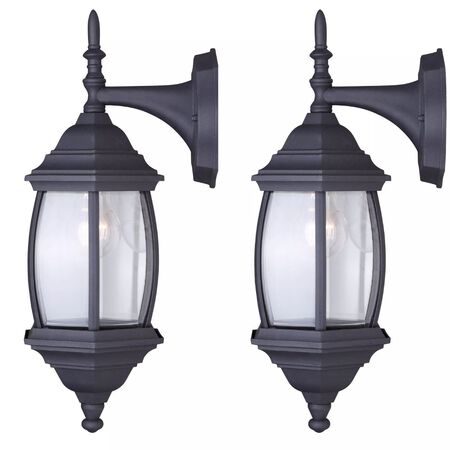 Twin Pack Light 17 in. Black Outdoor Downlight 