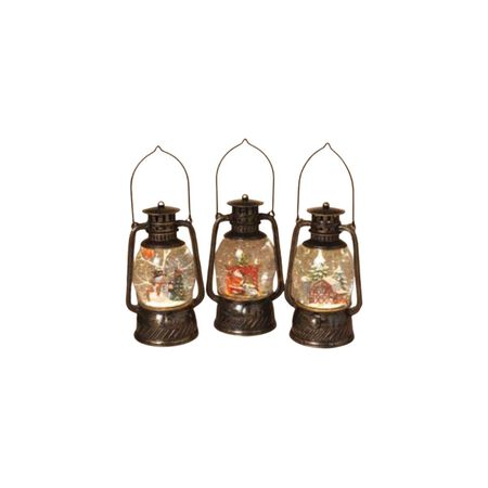 Gerson Lighted Spinning Water Globe Lantern Holiday