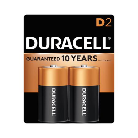 Duracell Coppertop D Alkaline Batteries 2 pk Carded
