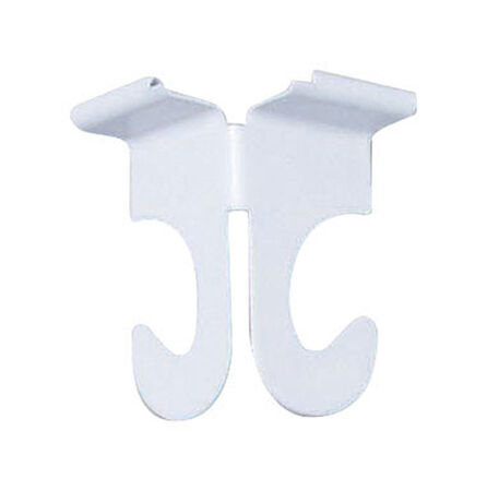 Panacea White Steel Sturdy Ceiling Track Hooks 1-3/20 in. D x 2 in. H x 2-1/10 in. W