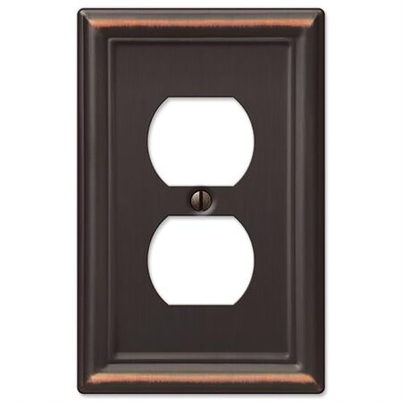 Amerelle Chelsea Aged Bronze 1 gang Stamped Steel Duplex Wall Plate 1 Pack