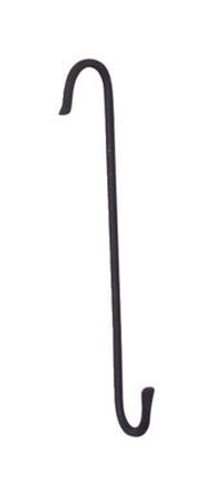 Panacea Black Wrought Iron Extension Double J Wall Plant Hook 8 in. D x 8 in. H x 1-5/8 in. W