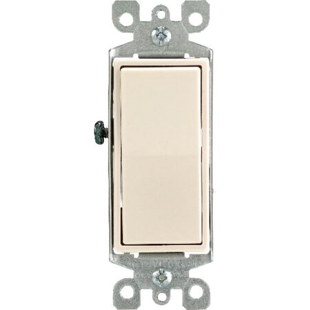 Leviton Decora 15 amps Three Pole Rocker AC Quiet Switch Light Almond 1 pk
