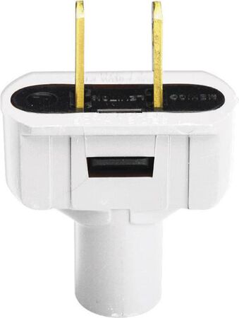 Leviton Residential Vinyl Straight Blade Plug 1-15P 18-14 AWG 2 Pole 2 Wire