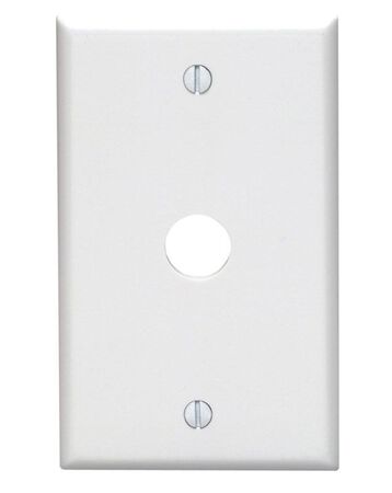 Leviton 1 gang White Thermoset Plastic Cable/Telco Wall Plate 1 pk