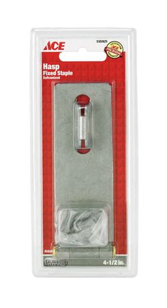 Ace Galvanized Steel 4-1/2 in. L Fixed Staple Safety Hasp
