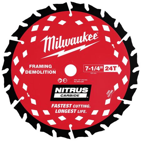 Milwaukee NITRUS Carbide 7-1/4 in. D Framing & Demolition Circular Saw Blade 1 pk