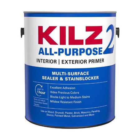 KILZ White Flat Water-Based Acrylic Stain Blocking Primer 1 gal
