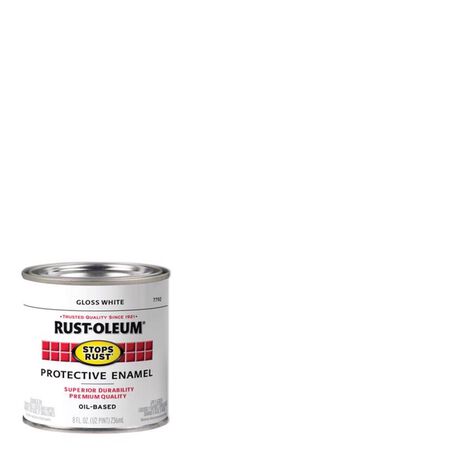 Rust-Oleum Stops Rust Indoor and Outdoor Gloss White Oil-Based Enamel Protective Paint 0.5 pt