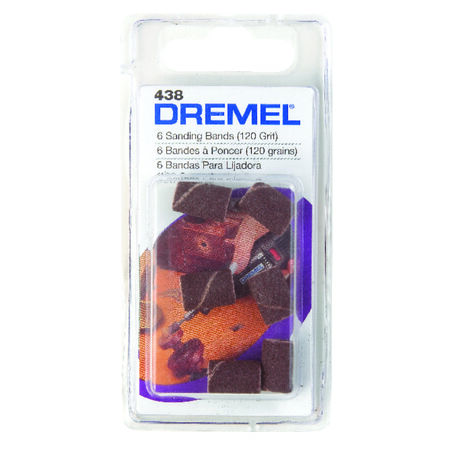 Dremel 0.3 in. D X 1/2 in. L Emery Drum Sander Bands 120 Grit Fine 6 pc