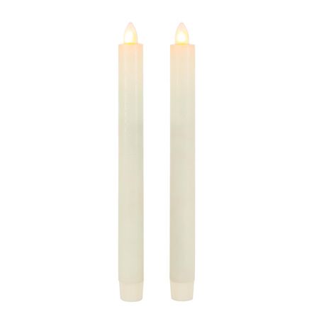 Gerson LED Bisque Aurora Flame Taper Candle 10 in.