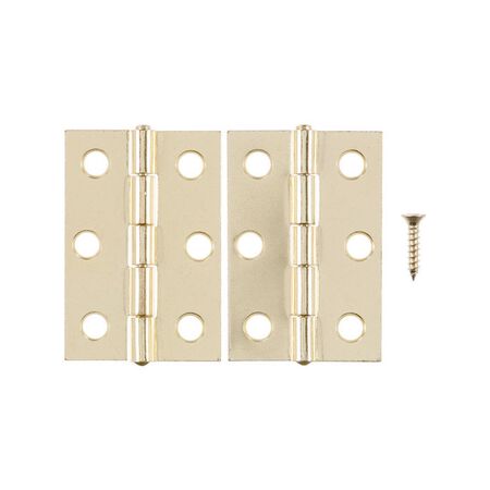 Ace 2-1/2 in. L Bright Brass Narrow Hinge 2 pk