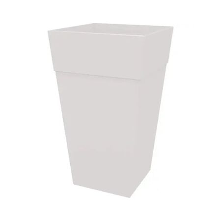 Bloem Planter Finley 25in. H x 14.65in. W x 14.65 in. D Resin Tall Tapered Casper White Casper White