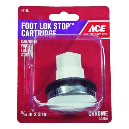 Ace Foot Lok Stop Cartridge 5/16 in. Polished Chrome Plastic Tub Stopper