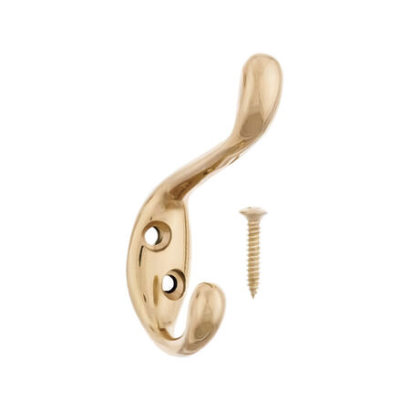 Ace Large Garment Hook 3-1/2 in. L Brass