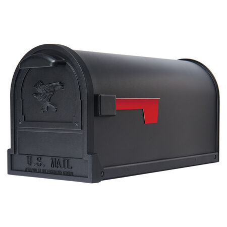 Gibraltar Mailboxes Arlington Classic Galvanized Steel Post Mount Black Mailbox