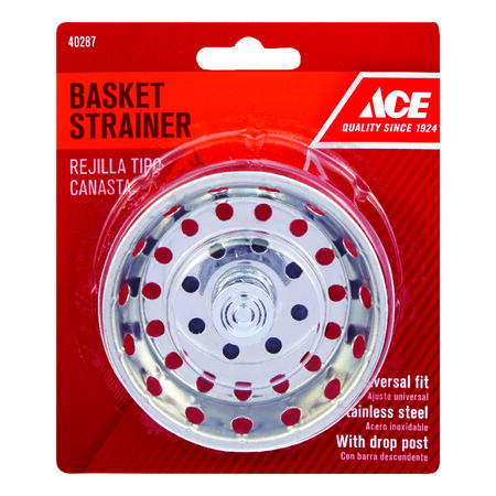 Ace 1-1/2 in. D Chrome Stainless Steel Replacement Strainer Basket