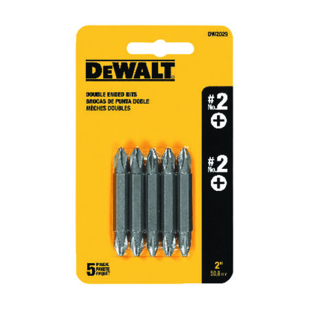 DeWalt #2 X 2 in. L Power Screwdriver Bit Heat-Treated Steel 5 pc