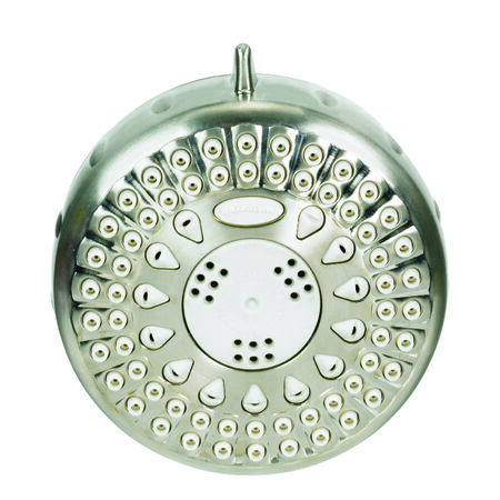 Waterpik PowerSpray Plus Brushed Nickel 5 settings Showerhead 1.8 gpm