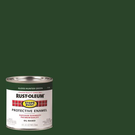 Rust-Oleum Stops Rust Indoor and Outdoor Gloss Hunter Green Oil-Based Protective Paint 0.5 pt