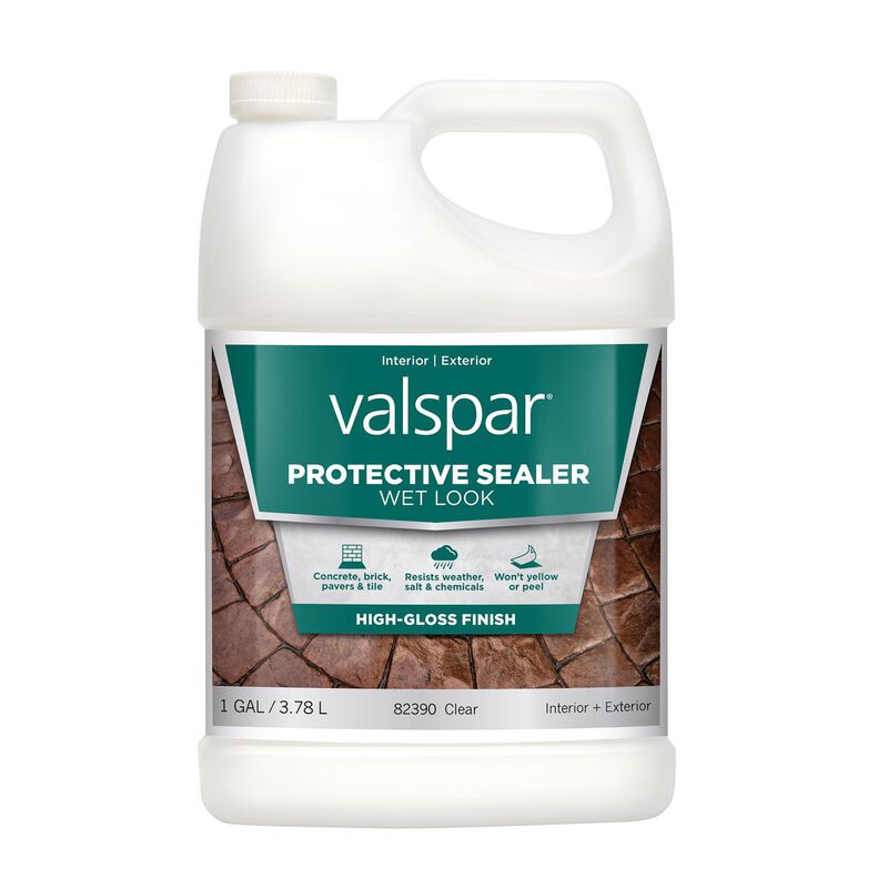 Valspar Wet Look Protective Sealer HighGloss Clear Acrylic Concrete Sealer 1 gal Stine Home