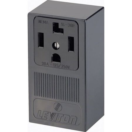Leviton 30 amps 125/250 V Single Black Outlet 14-30R 1 pk
