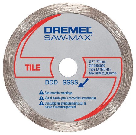 Dremel 3 in. S Steel Diamond Tile Wheel 1 pk