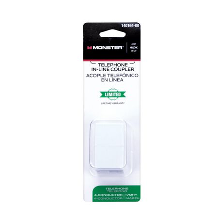 Monster Just Hook It Up 0 ft. L White Modular In Line Coupler