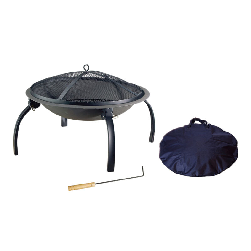 Living Accents 29.5 in. W Steel Round Wood Fire Pit Stine Home + Yard