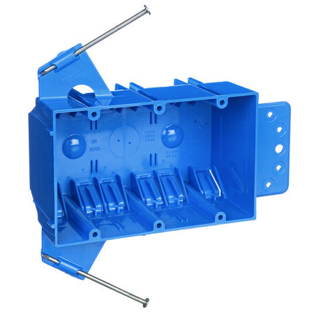 Carlon 44 cu in Rectangle PVC 3 gang Outlet Box Blue