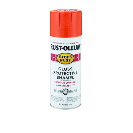 Rust-Oleum Stops Rust Gloss Orange Protective Enamel Spray 12 oz