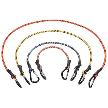 Keeper Assorted Carabiner Style Bungee Cord 18 in. L X 0.315 in. 12 pk