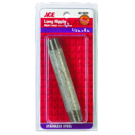 Ace 3/8 in. MPT Stainless Steel 4 in. L Nipple