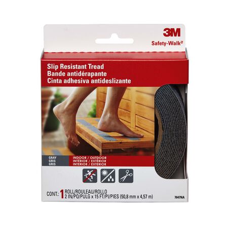 3M Safety Home and Recreation Tread 2 in. W x 5 yd. Gray