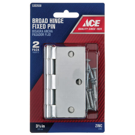 Ace 3-1/2 in. L Zinc-Plated Broad Hinge 2 pk
