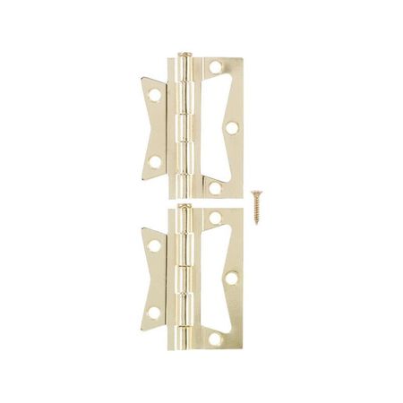 Ace 2.75 in. W X 2-1/2 in. L Bright Brass Brass Non-Mortise Hinge 2 pk