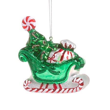 Raz Imports 4.5 in. Peppermint Sleigh Ornament