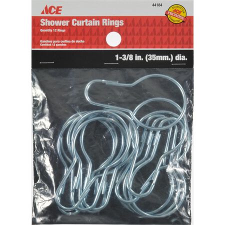 Ace Shower Curtain Rings 72 in. L Silver