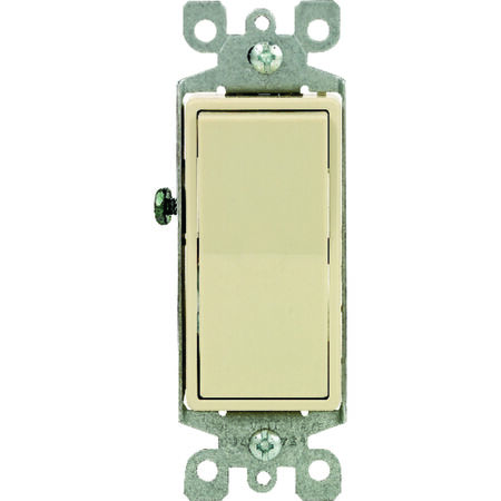Leviton Decora 15 amps Single Pole Rocker AC Quiet Switch Ivory 1 pk
