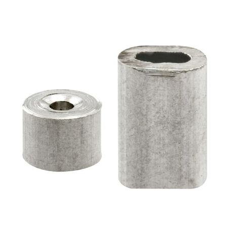 Prime-Line 3.9 in. W X 5.4 in. L X 3/32 in. D Aluminum Cable Ferrules and Stops Prime-Line 3.9 in. W X 5.4 in. L X 3/32 in. D Aluminum Cable Ferrules and Stops