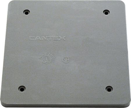 Cantex New Work Square PVC 2 gang Outlet Box Gray