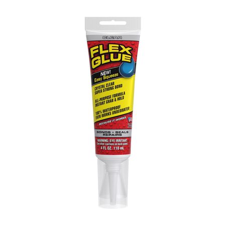 Flex Seal Family of Products Flex Glue Clear Rubberized Waterproof Adhesive 4 oz