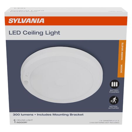 Sylvania Motion-Sensing Battery Powered LED White Ceiling Light