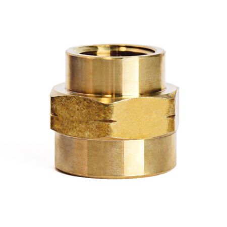 ATC 3/4 in. FPT 1/2 in. D FPT Yellow Brass Reducing Coupling